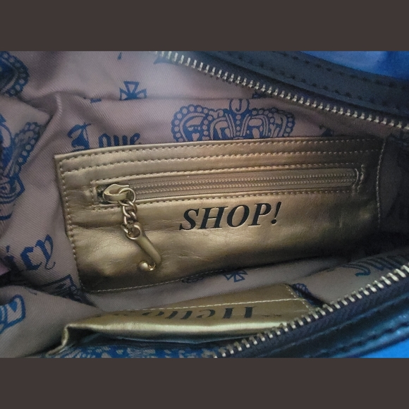 VTG BNWT Juicy Couture Periwinkle/Brown Velour Shoulder Purse Y2K - Picture 7 of 10